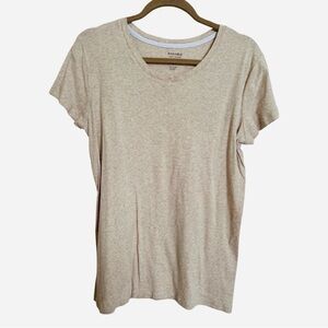 Ladies Women’s Sonoma cotton knit heathered oatmeal t-shirt SZ XL X-Large